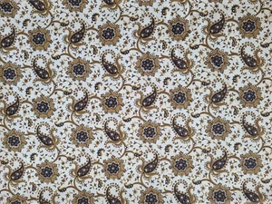 3.25 yards Vintage narrow width 35" Cotton Jacobean Paisley Fabric - Picture 1 of 4