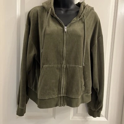 Gap Olive绿色丝绒连帽衫S — 第 1/4 张图片