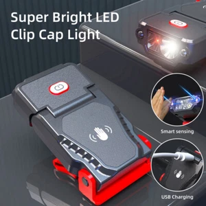 Faro LED recargable USB Sensor Clip Gorra Sombrero Luz Antorcha Lámpara de pesca - Imagen 1 de 12