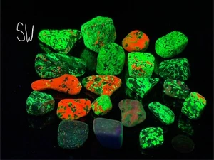 Lotto di 21 campioni di minerali fluorescenti UV Franklin/Sterling Hill Mine NJ (I) - Foto 1 di 11