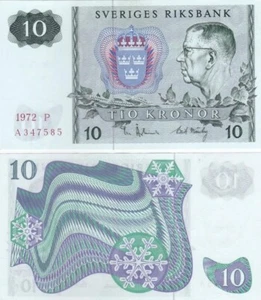Sweden - 10 Kronor 1972 aUNC / XF P. 52c - different series Lemberg-Zp - Picture 1 of 1