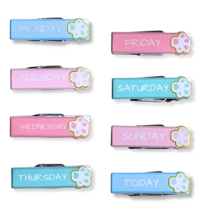 Decorative Clothes Pins Days of The Week, Pastel Mini Clips, Back to School - Picture 1 of 5