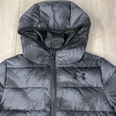 Under Armour Boys Pronto Print Medium Weight Puffer Jacket Size 4 Black NWT - Image 1 of 4