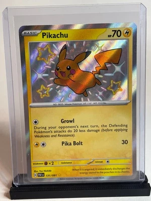 Pikachu, 131/091, Paldean Fates, SR, Holo, NM - Image 1 of 4