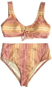 NEU! Gr. 1X CUPSHE DAMEN 2-TEILIG BUNT ZITRUSSTREIFEN BADEANZUG BIKINI - Bild 1 von 21