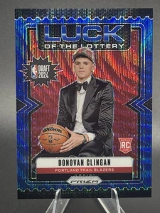 2024-25 Panini Prizm Donovan Clingan #9 Luck Of The Lottery Blue /175 Portland - Bild 1 von 3
