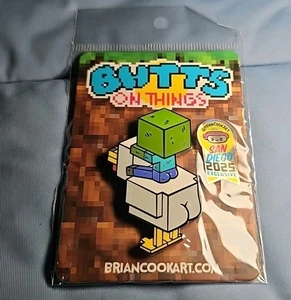 SDCC 2025 Minecraft Chicken Jockey Butts On Things Exclusive Pin - Picture 1 of 2