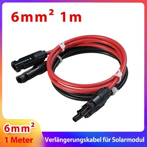 6mm² 1m Verlängerungskabel Solarkabel mit Stecker für Solarmodule - Bild 1 von 9