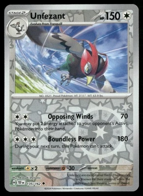 SV05: Temporal Forces #135/162 Unfezant - Image 1 of 2