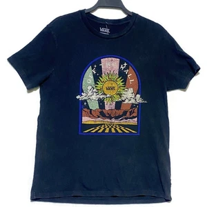 Vans Off-The-Wall T-Shirt Youth Medium Road Burn Pigment Wash Black NEW WT - Picture 1 of 6