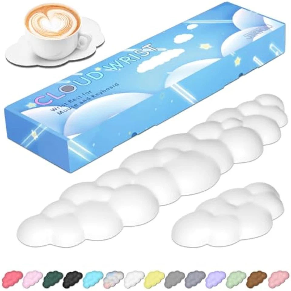 Upgrade leather cloud keyboard wrist rest, cloud wrist rest with non-s - Image 1 of 1