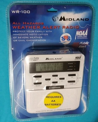 Midland WR-100 NOAA Emergency Weather & Snooze Alert Radio & Alarm Clock NEW - Image 1 of 4