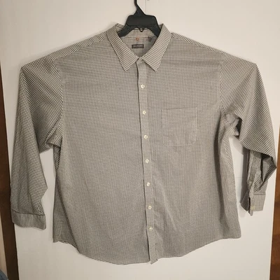 Van Heusen Men's 3XLG Black and White Gingham Long Sleeve Button-Down Shirt - Image 1 of 4