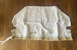 Pottery Barn Kids Tiki Beach Palm Tree Wicker Basket Liner Fringe White - Picture 1 of 10