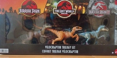 Парк Юрского периода I Затерянный мир и III Велоцираптор Трилогия Набор 3 Упаковки Динозавры - Изображение 1 из 4