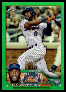 2023 Topps Chrome Green Refractor Starling Marte 92/99 #19 - Bild 1 von 2
