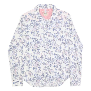 PEPE JEANS Damen Hemd weiß blau Blumen S Baumwolle Langarm Knopf Freizeit - Bild 1 von 6