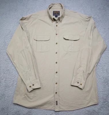 Woolrich Shirt Mens 2XLT Beige Long Sleeve Button Down Outdoor Workwear Hunting - Image 1 of 4