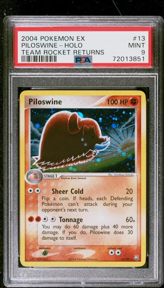 2004 Pokemon Ex Team Rocket Returns Piloswine Holo NM PSA 9 - Image 1 of 2