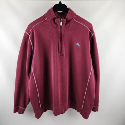 Tommy Bahama Shirt Mens 3XL Burgundy Relax Antigua Cove Half Zip 144-TR21966 - Image 1 of 4