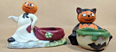 Yankee Halloween Candle Holders Cat Pumpkin Ghost Pals Votive Tealight Set - Image 1 of 4