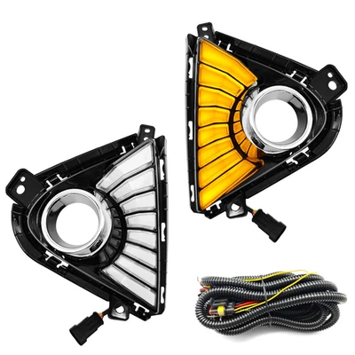LED Fog Lights Bumper Lamps w/DRL For 2020-2021 Hyundai Accent Sedan Left&Right - Image 1 of 4