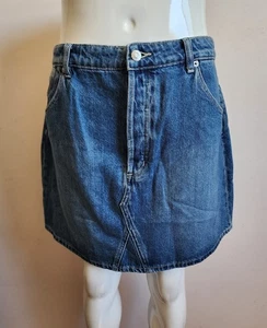 Rolla's Rollas Ladies Mini True Blue Vintage Indigo Denim Skirt Size 32 New - Picture 1 of 11