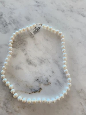 COLLAR DE PERLAS MACYS 18" 7,5-8,5 MM PERLAS NUNCA USADO CON ETIQUETA Foto 1 de 3