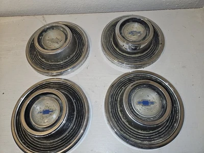 Juego de 4 tapas centrales vintage OEM 1969-1972 Chevrolet C10 Pickup Blazer Foto 1 de 4