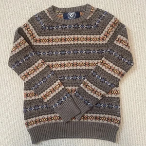 American Eagle Outfitters Sweater Mens Small Fair Isle Crew Pullover Brown Tan - Picture 1 of 4