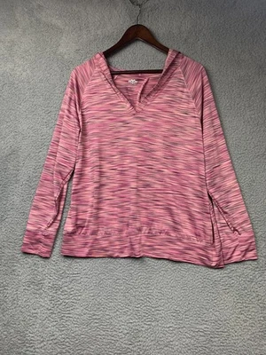 Maurices in Motion Hoodie Womens 1 Pink Space Dye Split Back Hooded Athletic - Image 1 of 4