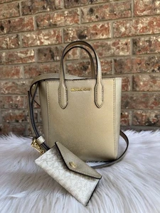 Michael Kors Vincent Metallic Pale Gold Small Crossbody Bag with Card Case NWT - Picture 1 of 7