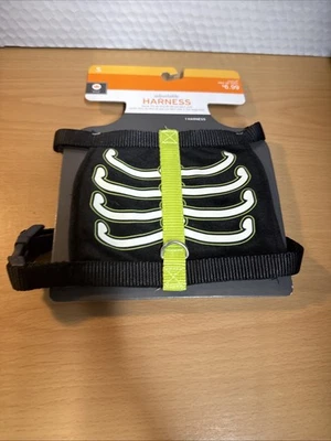 Halloween Perro Cachorro Arnés Disfraz Pequeño Esqueleto Costillas Negro Verde Neón Nuevo con Etiquetas Foto 1 de 4