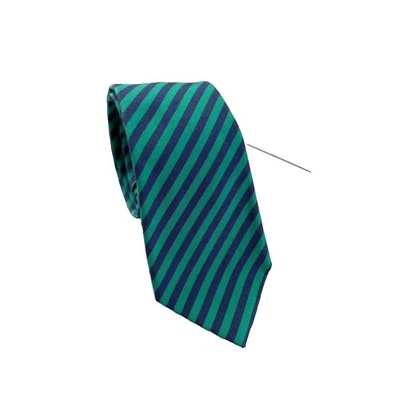 Corbata Zara Hombre Rayas Algodón Seda Verde/Azul Foto 1 de 2