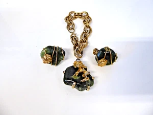 Vintage skurriles Brownie/Elfe/Kobold Armband und Ohrringe - Bild 1 von 13