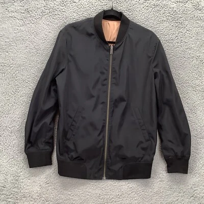 Винтажная двусторонняя куртка-бомбер Nordstrom для взрослых маленькая черная коричневая сочлененная - Изображение 1 из 4