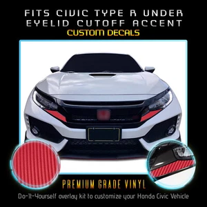 For 2017-2020 Civic Type R Front Bumper Eyelid V2 Accent Trim Matte Carbon Fiber - Bild 1 von 15