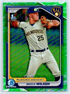Brock Wilken 2024 Bowman 1er cromo verde brillo lunar refractor novato RC SP - Imagen 1 de 2