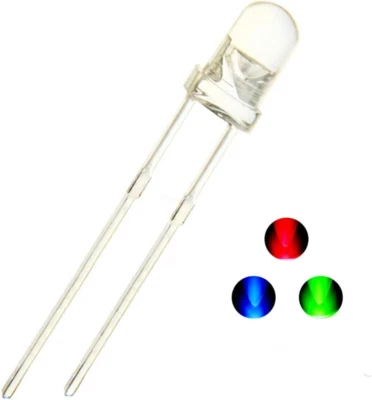 VRABOCRY 100Pcs 5Mm RGB Multicolor Fast Blinking LED Diode, Multi Color Changing 2 Pin