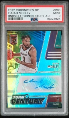 PSA 9 - ISAIAH MOBLEY Auto 2022 Chronicles DP Donruss Elite Turn of the Century - Image 1 of 3