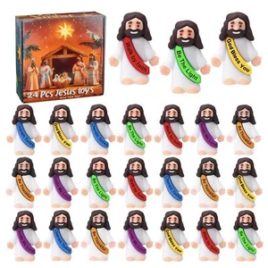24 Pcs Jesus Toys Original Design Mini Rubber Little Jesus Figurine to Hide a... - Picture 1 of 6