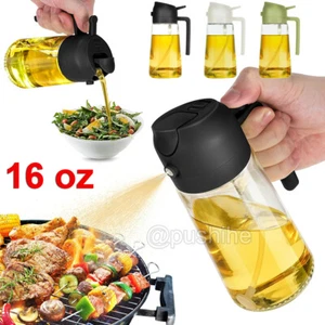 16oz Oil Dispenser Bottle for Kitchen 2-in-1 Olive Oil Dispenser and Oil Spray - Picture 1 of 14