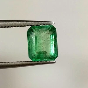 1.72ct Natural Emerald octagon cut nice green good luster unheated gemstone - Picture 1 of 4