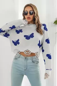 The Dai Light Collection - Printed Round Neck Ribbed Long Sleeve Sweater - Sizes - Bild 1 von 14