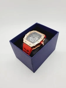 Pintime Herren Silikon Armband Uhr, schöner Quarz wasserdicht, (rose und rot) - Bild 1 von 13