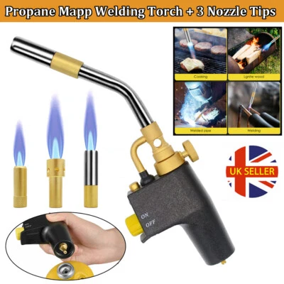 Professional Propane Mapp Blow Torch Welding Soldering Gas Plumbing Kit + 3 TIPS