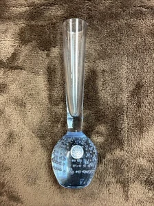 Vintage Pale Blue Controlled Bubble Art Glass Bud Vase Made In Sweden 6” - Picture 1 of 9