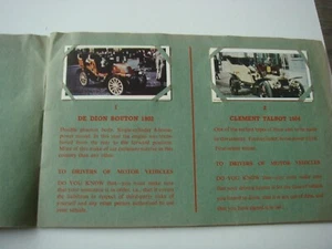 CARS, VETERAN CARS 1ST SERIES BY ROSPA LOOSE SET 24 & ALBUM ISSUED IN 1955 - Picture 1 of 4