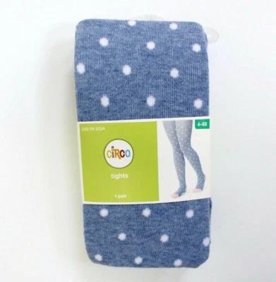 Medias Circo para niñas Polkadot Chambray con patas talla 4-6X Foto 1 de 4