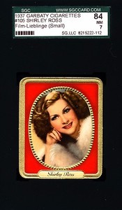 Shirley Ross -1937 Garbaty Film Lieblinge Card # 105; Passion Cig; SGC 7 (NM)